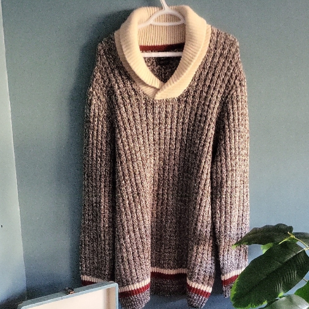 Cozy Gray and Cream Women's Sweater